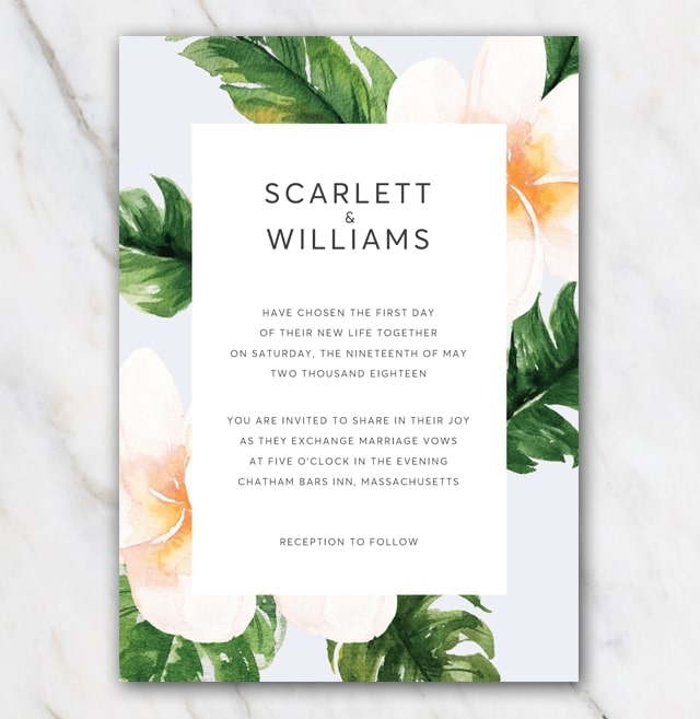 Classic flowers wedding invitation template