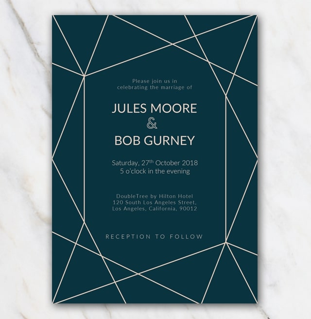 Geometric winter wedding invitation template